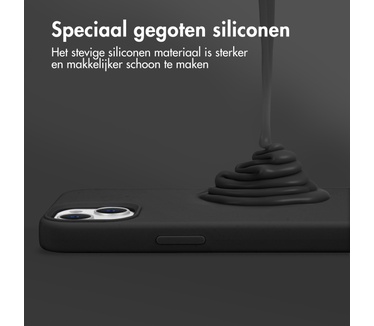 Accezz Liquid Silicone Backcover iPhone 13 - Zwart