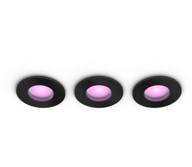 Philips Hue Xamento badkamerinbouwspot - wit en gekleurd licht - 3-pack Zwart