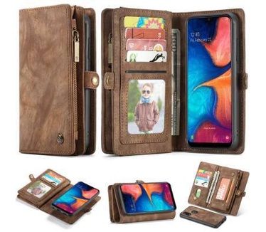 Caseme Samsung Galaxy A20e Luxe Leren Portemonnee Hoesje Bruin