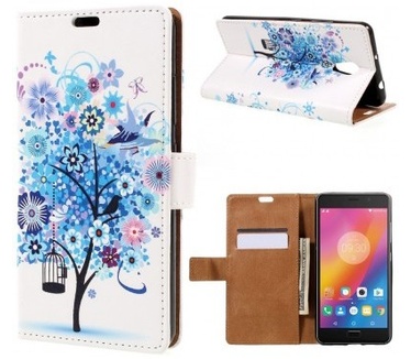 qMust Lenovo P2 Wallet Case - TPU binnenwerk - Flowers & Birds