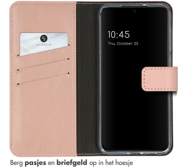 Selencia Echt Lederen Bookcase Samsung Galaxy S23 Plus - Dusty Pink