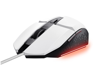 Trust GXT 109PS Felox Gaming Muis - Bedrade gamingmuis – 6 programmeerbare knoppen – 6400 DPI – Wit