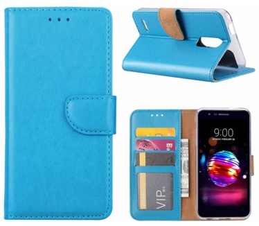 Luxe Lederen Bookcase hoesje voor de LG K10 2018 - Blauw (LG K10 2018) Blauw