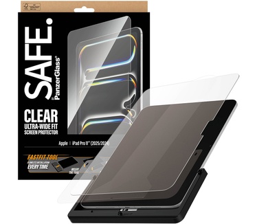 PanzerGlass SAFE. by PanzerGlass® Screen Protector iPad Pro 11" (2024-2025) | Ultra-Wide Fit w. FASTFIT TOOL
