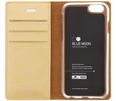Mercury Blue Moon Wallet Case - Apple iPhone 6/6S (4.7'') - Goud Goud