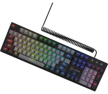 Lorgar Azar 514, Wired mechanical gaming keyboard, RGB backlight, 1680000 colour variations, 18 modes, keys number: 104, 50M clicks, linear dream switches, spring cable up to 3.4m, ABS plastic+metal, magnetic cover, 450*136*39mm, 1.17kg, black