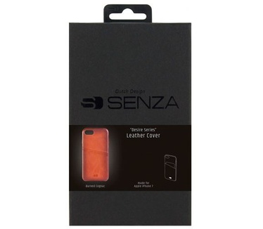 Senza iPhone 7/8 Lederen cover met Card slot Burned Cognac