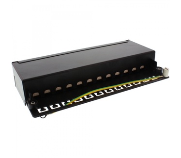 InLine Patch Panel Cat.6A table / wall assembly 12 Port black RAL9005