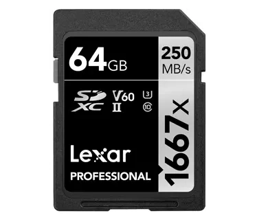 Lexar SDXC Pro 1667x, 128GB - 2 stuks
