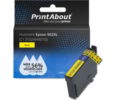 PrintAbout Huismerk Epson 502XL (C13T02W44010) Inktcartridge Geel Hoge capaciteit