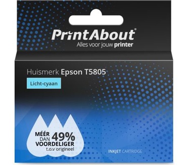 PrintAbout Huismerk Epson T5805 Inktcartridge Licht-cyaan