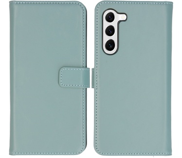 Selencia Echt Lederen Bookcase Samsung Galaxy S23 Plus - Air Blue