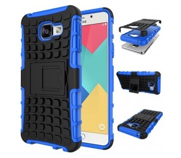 qMust Samsung Galaxy A3 (2016) Rugged Hybrid Case - Dual Protection - Blue