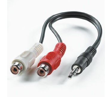 Roline 3,5mm (M) naar Tulp (2x F) Kabel 0,2m