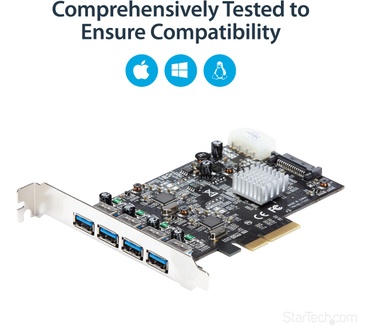 Startech.com 4 poorts USB 3.1 (10Gbps) kaart 4x USB-A met twee onafhankelijke kanalen PCIe