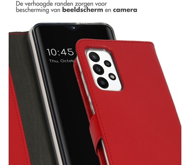 Selencia Echt Lederen Bookcase Samsung Galaxy A23 (5G) - Rood