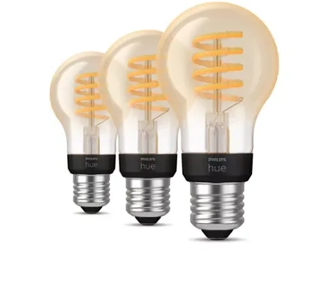 Philips Hue A60 Filamentlamp E27 Bluetooth, 3-pack