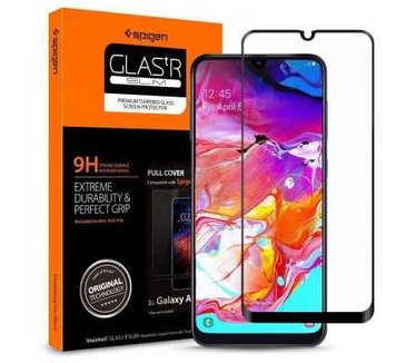 Spigen Full Cover Glass Protector Samsung Galaxy A70 Zwart