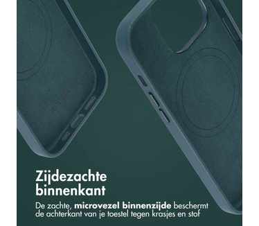 Accezz MagSafe Leather Backcover iPhone 14 Pro - Donkergroen