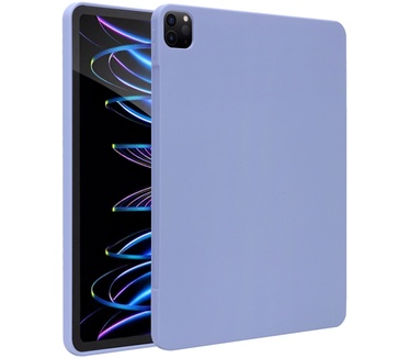 Accezz Liquid Silicone Backcover met penhouder iPad Pro 12.9 (2020 - 2022) - Lila