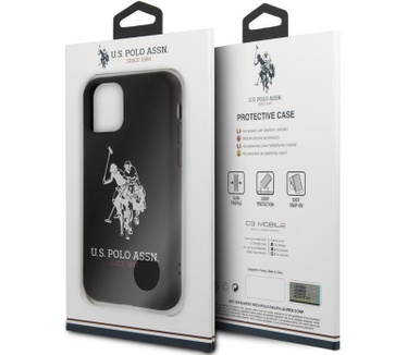 U.S. Polo Logo Silicone Hard Cover iPhone 11 Pro (5.8'') - Zwart  Zwart
