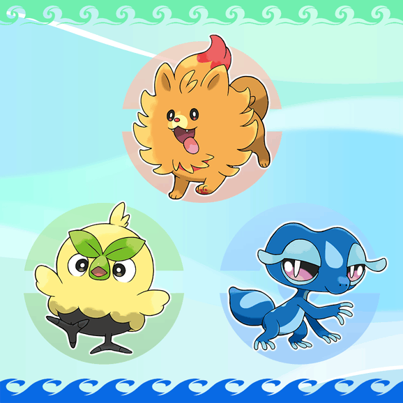 Pokemon Winds Waves starters