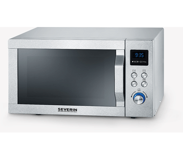 Severin MW 7778 Magnetron RVS, Zwart (mat) 900 W Grillfunctie, Met pizzafunctie