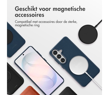 Accezz MagSafe Leather Backcover Samsung Galaxy S26 - Nightfall Blue