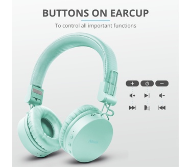 Trust Tones Bluetooth Wireless Headphones (Mint)