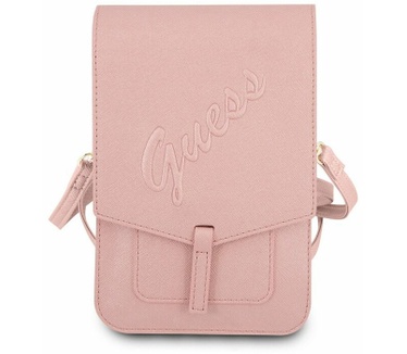 Guess Saffiano Heuptas met Riem (Scherm tot 7 Inch) - Roze Roze
