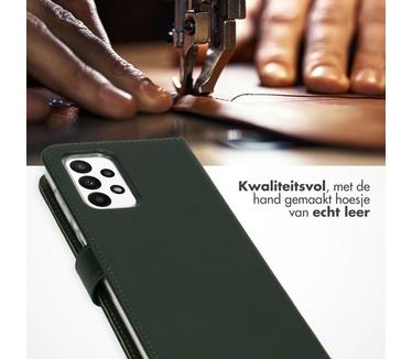 Selencia Echt Lederen Bookcase Samsung Galaxy A23 (5G) - Groen
