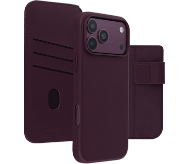 Accezz Leather Bookcase 2-in-1 met MagSafe voor de Apple iPhone 18 Pro / 17 Pro - Heath Purple