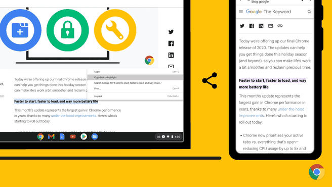 Google Chrome 90 Link to Highlight