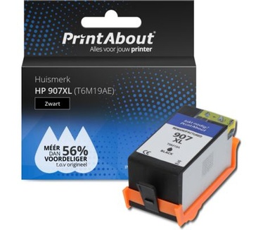 PrintAbout Huismerk HP 907XL (T6M19AE) Inktcartridge Zwart Hoge capaciteit
