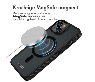 Accezz Rugged Frosted Backcover met MagSafe iPhone 14 - Zwart