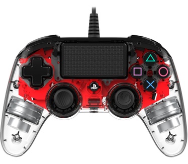 Nacon Officieel gelicenseerde Illuminated Wired Compact Controller voor PS4 - rood
