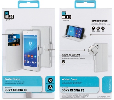 BeHello Sony Xperia Z5 Wallet Case White