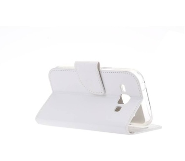 Luxe Lederen Bookcase hoesje voor de Samsung Galaxy J1 - Wit (Samsung Galaxy J1) Wit