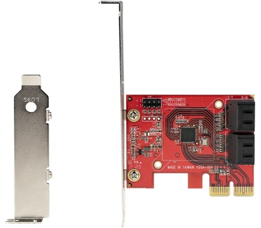 Startech.com 4 Port SATA PCIe Kaart, PCI Express SATA Uitbreidingskaart, 6Gbps, Low/Full Profile, Stacked SATA Connectors, ASM1164 Non-Raid, PCI Express naar SATA Converter/Adapter