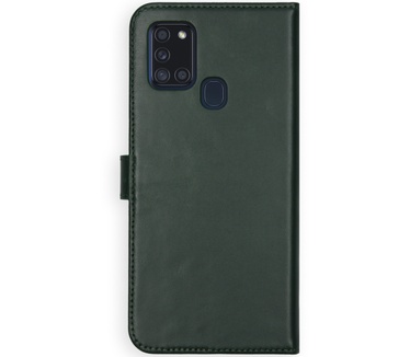 Selencia Echt Lederen Bookcase Samsung Galaxy A21s - Groen