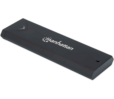 Manhattan M.2 NVMe SSD Enclosure, USB-C Female Connection, 10 Gbps (USB 3.2 Gen 2), UASP-compliant, Aluminum, Black, Box