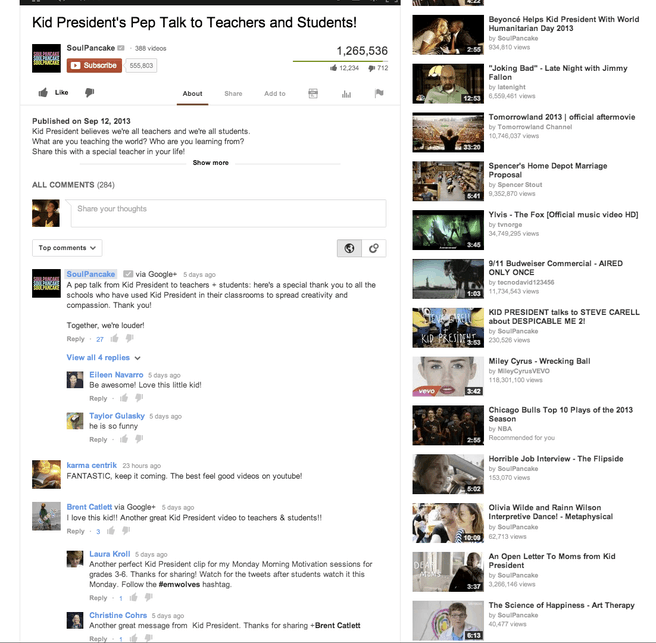 Nieuwe Google+-reacties onder YouTube-video