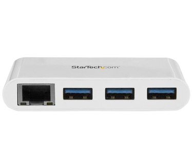 Startech.com 3-poorts USB 3.0 Hub met Gigabit Ethernet USB-C wit
