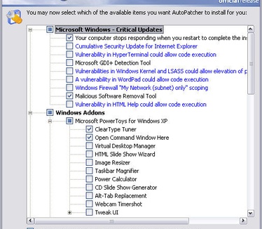 AutoPatcher XP January 2005
