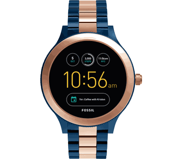 Fossil Q Venture FTW6002 Rosé Goud (Blauw, Rosé Goud)