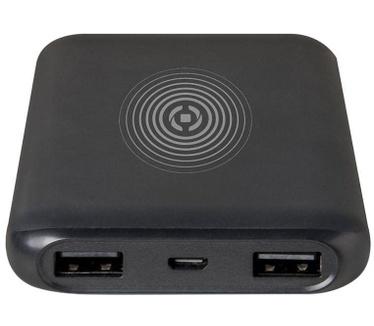 Celly Originele Qi Draadloze Universele Powerbank 6000 mAh - Zwart