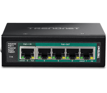 Trendnet 5-Port Industrial Gigabit PoE++ Powered DIN-Rail Switch with PoE Pass-Through