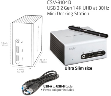 Club 3D SenseVision USB 3.0 4K UHD Mini Docking Station