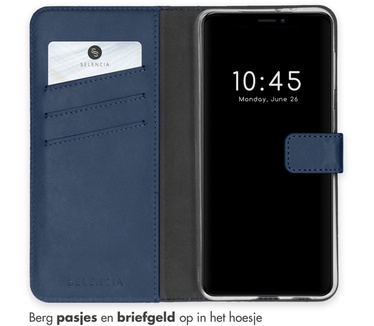 Selencia Echt Lederen Bookcase iPhone 13 - Blauw