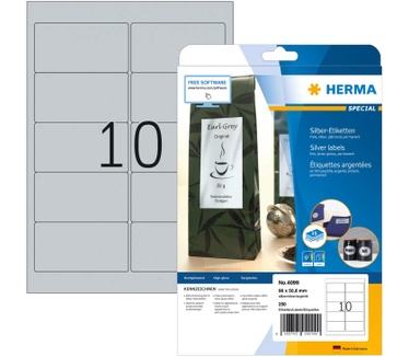 Herma Etiketten folie zilver 96x50.8 A4 LaserCopy